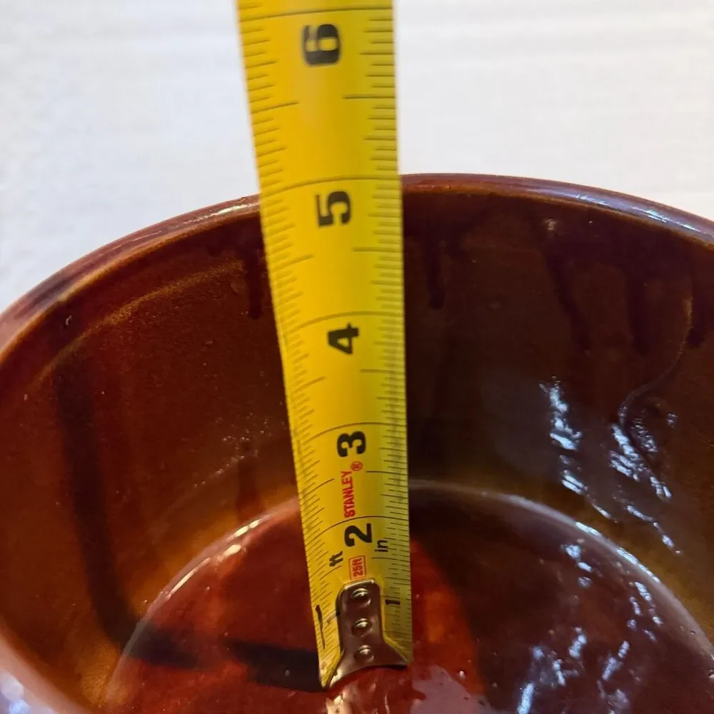 Vintage West Bend Brown Stoneware Oven Bean Pot Crock 2 Qt USA Farmhouse